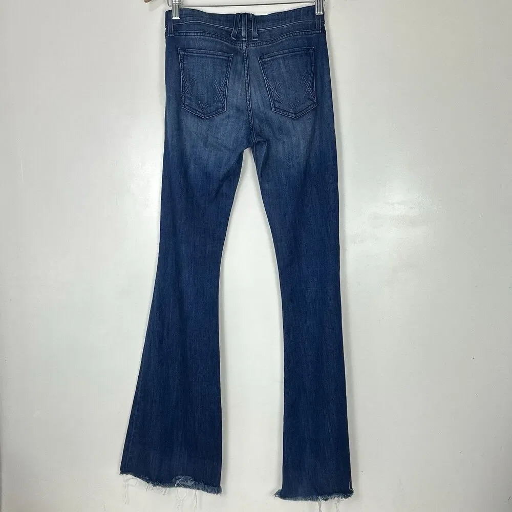 McGuire Majorelle Flare Jeans 25 Dark Wash Stretch Boho 70s High Rise Denim - Picture 6 of 12